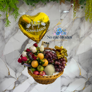 Canasta de Frutas, Rosas y Chocolates en Cali