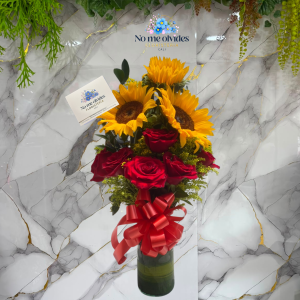 Cilindro en Rosas y Girasoles