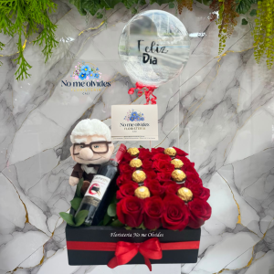 Caja Premium Caballero: Vino, Rosas y Peluche