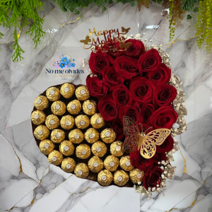 Corazon en Rosas Rojas y Ferrero Roche en Cali
