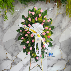 Corona Funebre en Rosas Rosadas en Cali